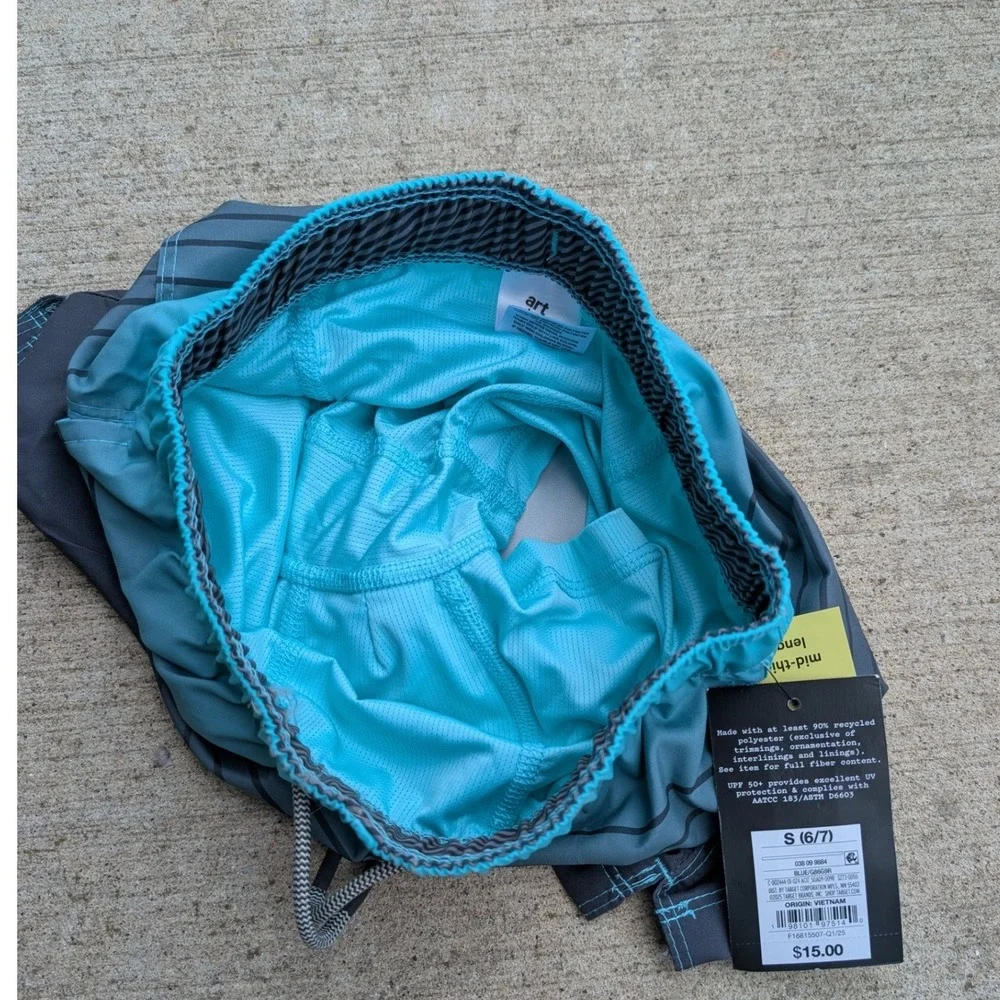 Art Class Swim‎ Trunks Kids Size S 6/7 Blue Ombre NWT UPF 50+ Board Shorts